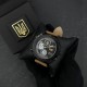 Чоловічий наручний годинник Patriot 017BKBR Тризуб золото Black-Brown зі стрілково-електронним циферблатом