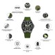 Мужские часы Awarder 041 Embroidery Silver-Green Black Battery 10ATM с сапфировым стеклом