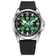 Мужские часы Awarder 041 Embroidery Silver-Green Black Battery 10ATM с сапфировым стеклом
