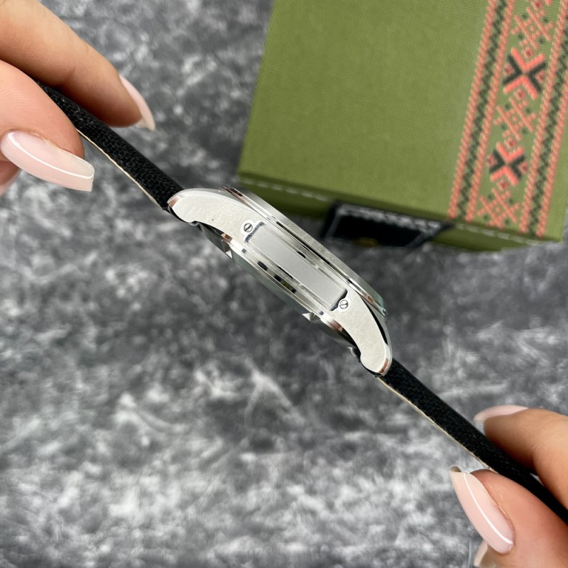 Чоловічий механічний годинник Awarder 040 Embroidery Silver-Green Black Automatic з сапфіровим склом 10ATM