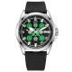 Чоловічий механічний годинник Awarder 040 Embroidery Silver-Green Black Automatic з сапфіровим склом 10ATM