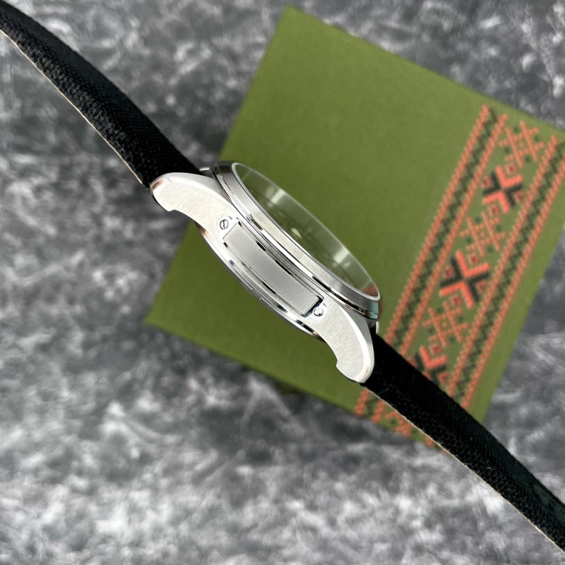 Мужские часы Awarder 041 Embroidery Silver-Army Green Black с сапфировым стеклом и водозащитой 10ATM