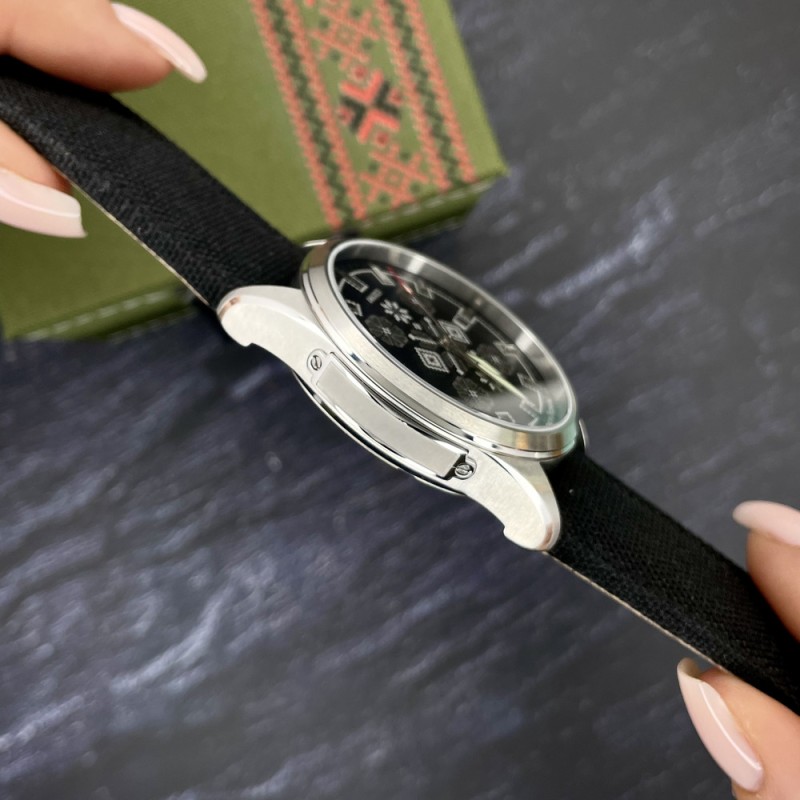 Чоловічий механічний годинник Awarder 040 Embroidery Silver-Army Green Black Automatic з сапфіровим склом 10ATM