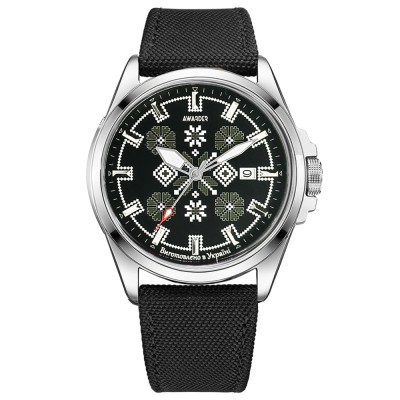 Годинник наручний Awarder 040 Embroidery Silver-Army Green Black Automatic 10ATM