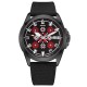 Чоловічий механічний годинник Awarder 040 Embroidery Black-Red Black Automatic з сапфіровим склом 10ATM