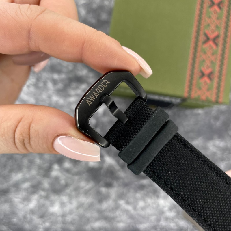 Чоловічий годинник Awarder 040 Embroidery Black-Green Black Automatic з сапфіровим склом та 10 ATM