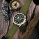 Мужские часы Awarder 041 Embroidery Silver-Green с сапфировым стеклом и водозащитой 10ATM