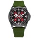Мужские наручные часы Awarder 041 Embroidery Black-Red Green с сапфировым стеклом и водозащитой 10ATM