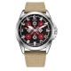 Чоловічий наручний годинник Awarder 041 Embroidery Silver-Red Khaki з сапфіровим склом та захистом 10ATM
