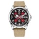 Чоловічий механічний годинник Awarder 040 Embroidery Silver-Red Khaki Automatic 10ATM із сапфіровим склом