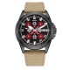 Мужские механические часы Awarder 040 Embroidery Black-Red Khaki Automatic 10ATM с сапфировым стеклом