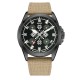 Мужские наручные часы Awarder 041 Embroidery Black-Army Green Khaki 10ATM с сапфировым стеклом