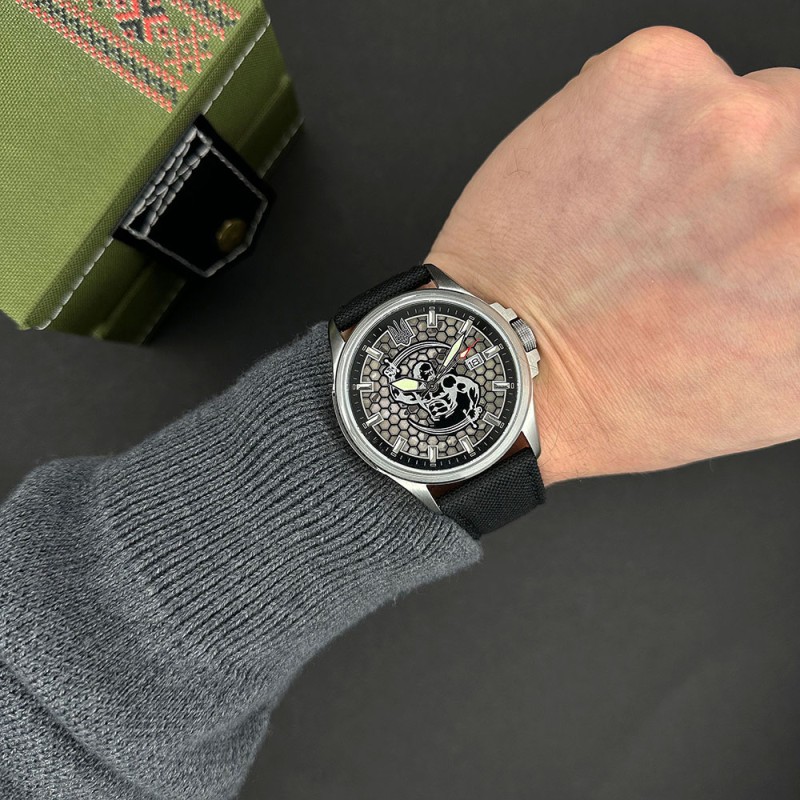 Мужские часы Awarder 040 Cossack Black-Black Automatic с сапфировым стеклом и защитой 10ATM
