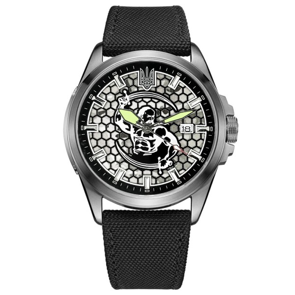 Мужские часы Awarder 040 Cossack Black-Black Automatic с сапфировым стеклом и защитой 10ATM