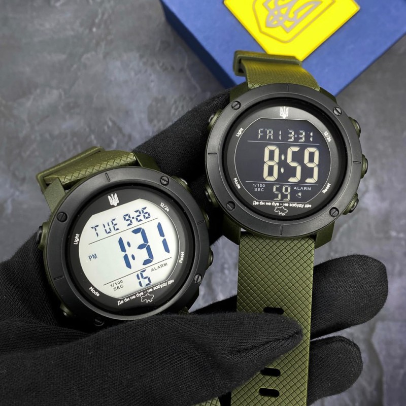 Чоловічий годинник Awarder 032 Де би не був Army Green-Black-Black, тактичний електронний з підсвічуванням