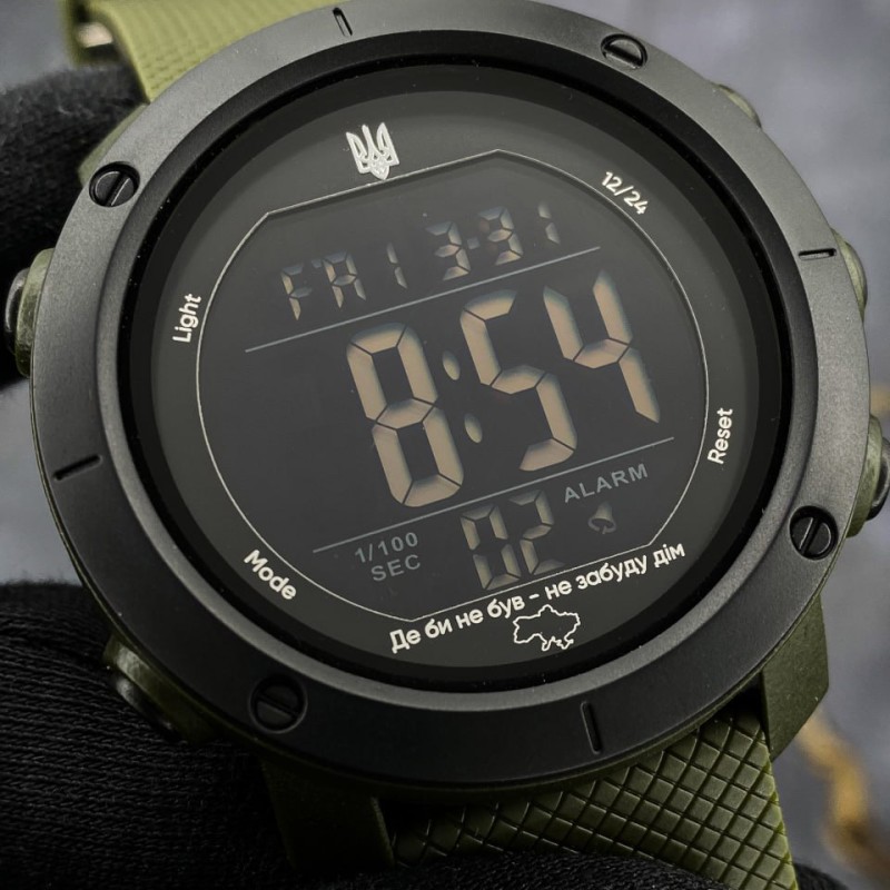 Чоловічий годинник Awarder 032 Де би не був Army Green-Black-Black, тактичний електронний з підсвічуванням