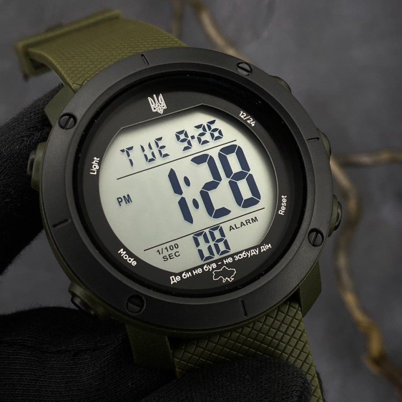 Чоловічий годинник Awarder 032 Де би не був Army Green-Black-Black, тактичний електронний з підсвічуванням