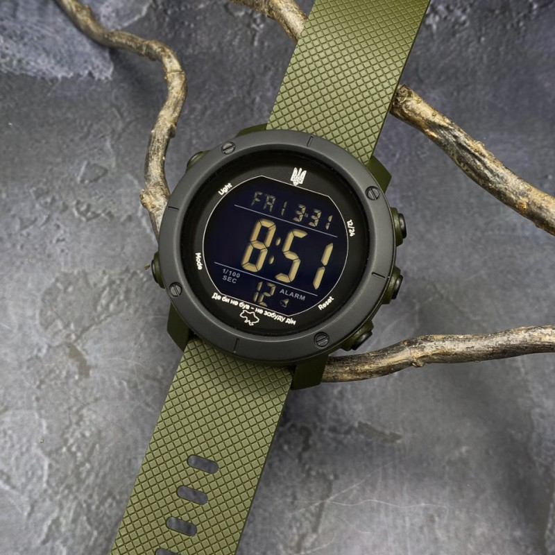 Чоловічий годинник Awarder 032 Де би не був Army Green-Black-Black, тактичний електронний з підсвічуванням