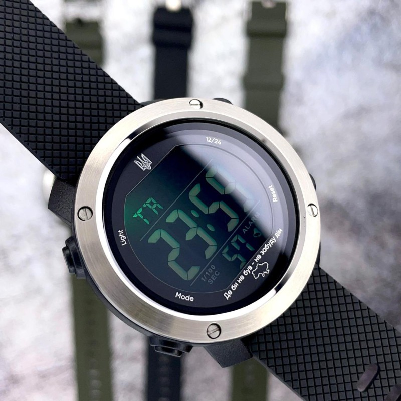 Чоловічий годинник Awarder 033 Де би не був Black-Silver-White тактичний з електронним циферблатом