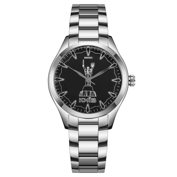 Жіночий годинник Awarder 035 Київ II Silver-Black — Класичний сталевий браслет, 33 мм