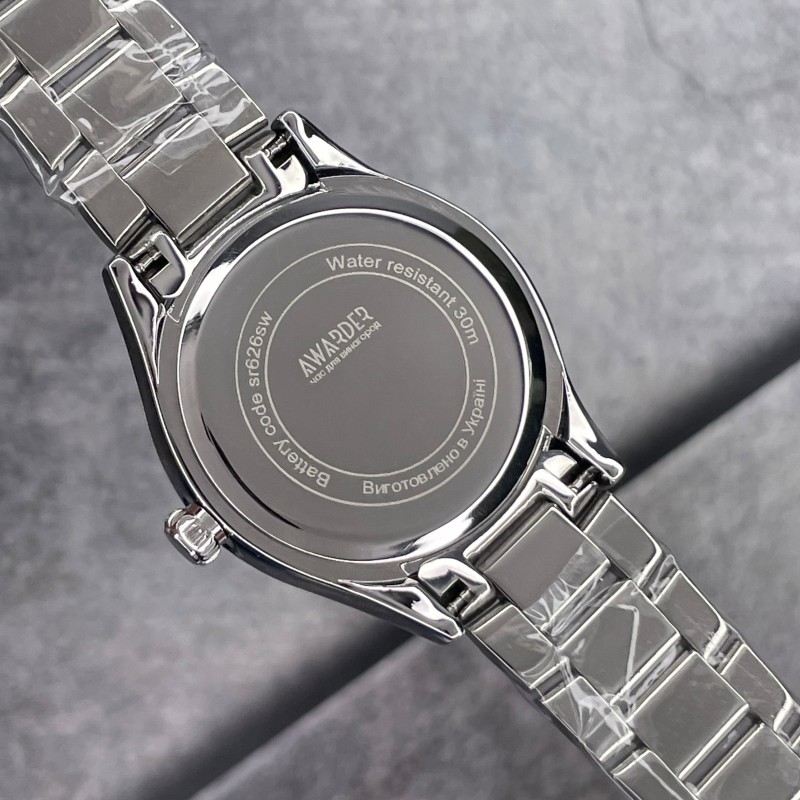 Жіночий годинник Awarder 035 Одеса II Silver-Black класичний на металевому браслеті