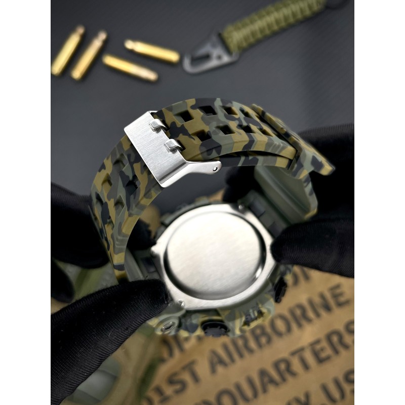 Чоловічий тактичний годинник Awarder 003 Camo Green з комбінованим циферблатом та підсвічуванням