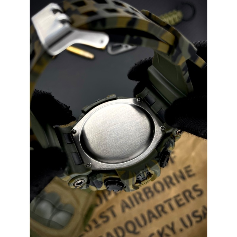 Чоловічий тактичний годинник Awarder 003 Camo Green з комбінованим циферблатом та підсвічуванням