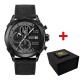 Мужские часы Awarder 016 Тризуб All Black с серебристым гербом и хронографом