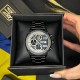 Мужские часы Awarder 016 Тризуб золото Black-Black Steel с хронографом и стальным браслетом