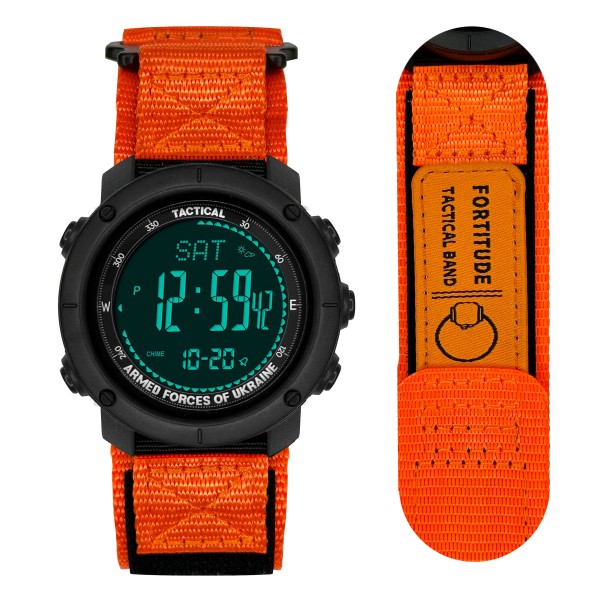 Наручные часы Awarder 036 Compass UA Nylon Black-Orange с электронным компасом и нейлоновым ремешком