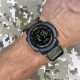Мужские тактические часы Awarder 036 Compass UA Nylon Black-Army Green с компасом и подсветкой