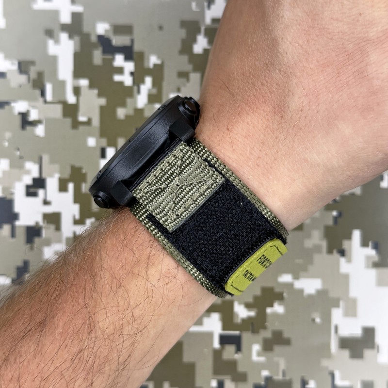 Мужские тактические часы Awarder 036 Compass UA Nylon Black-Army Green с компасом и подсветкой