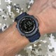 Чоловічий наручний годинник Awarder 036 Compass UA Nylon Black-Blue з компасом та електронним циферблатом