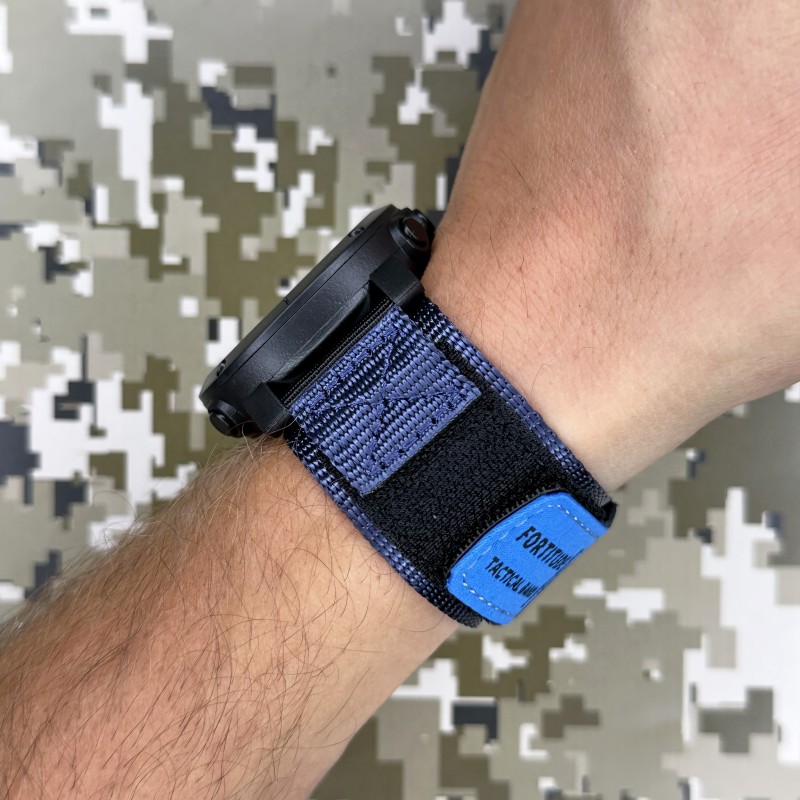 Чоловічий наручний годинник Awarder 036 Compass UA Nylon Black-Blue з компасом та електронним циферблатом
