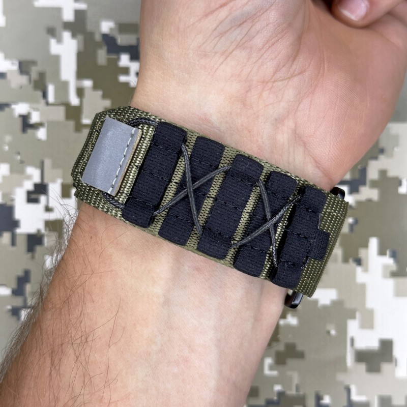 Тактичний годинник Awarder 036 Compass UA Nylon Pro Black-Army Green з електронним компасом та нейлоновим ремінцем