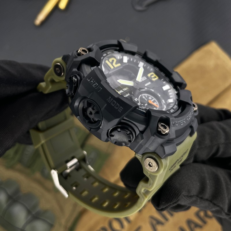 Мужские тактические часы Awarder 004 Army Green с комбинированным циферблатом и защитой 5 ATM