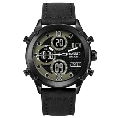 Годинник наручний Awarder 017 Black Leather