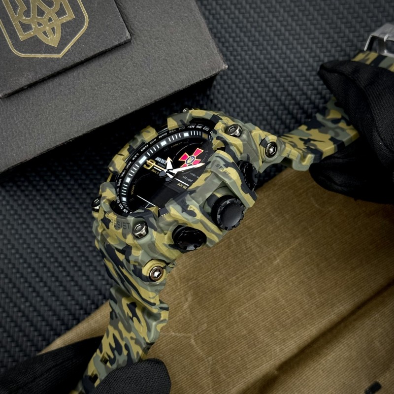Годинник наручний Awarder 001 ЗСУ Army Green тактичний чоловічий з комбінованим циферблатом та захистом 5 ATM