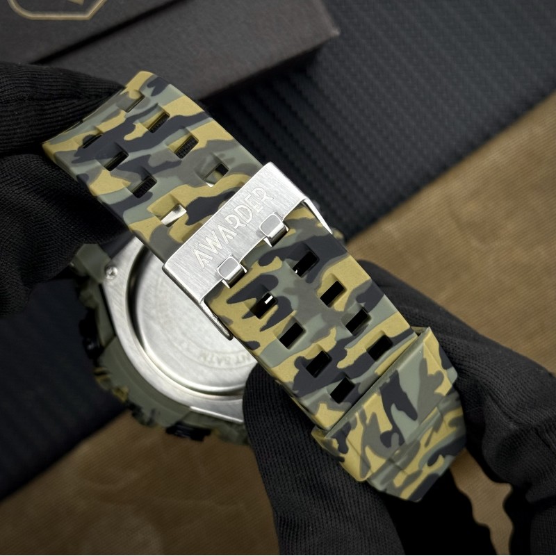 Годинник наручний Awarder 001 ЗСУ Army Green тактичний чоловічий з комбінованим циферблатом та захистом 5 ATM