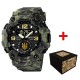 Мужские тактические часы Awarder 004 Тризуб золото Camo Green с камуфляжным ремешком и подсветкой
