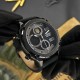 Мужские часы Awarder 017 Тризуб золото All Black со стрелочно-электронным циферблатом
