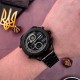 Чоловічий годинник Awarder 017 Тризуб золото All Black Steel з комбінованим циферблатом