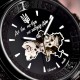 Мужские часы Awarder 021 Де би не був All Black механика с автоподзаводом и кожаным ремешком