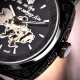 Мужские часы Awarder 021 Де би не був All Black механика с автоподзаводом и кожаным ремешком