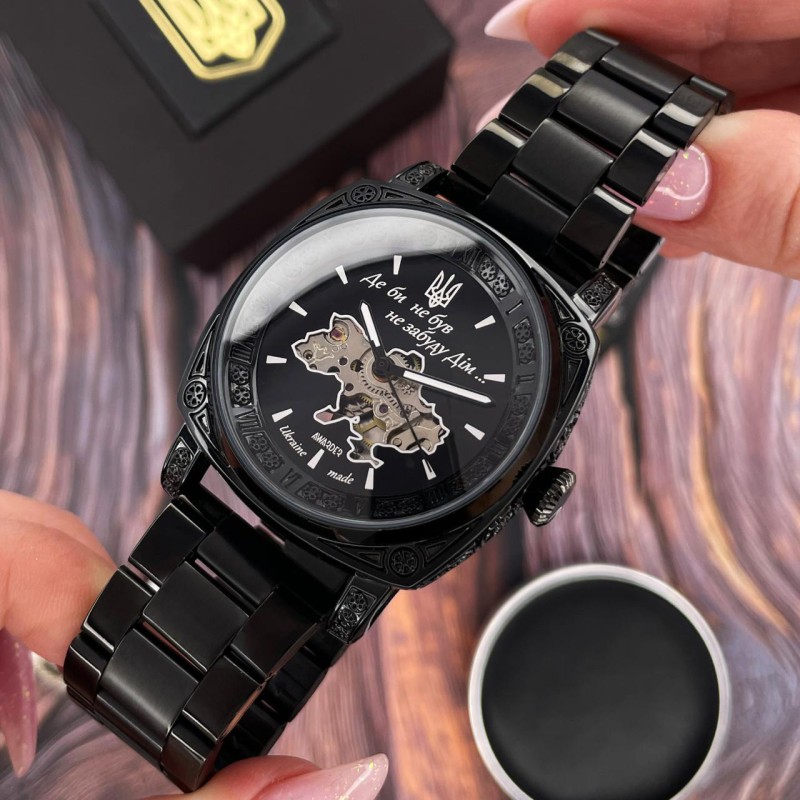 Мужские часы Awarder 021 Де би не був All Black Steel механика с автоподзаводом