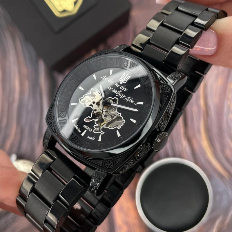 Мужские часы Awarder 021 Де би не був All Black Steel механика с автоподзаводом