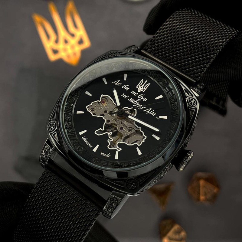 Мужские часы Awarder 021 Де би не був All Black Mesh механика с автоподзаводом