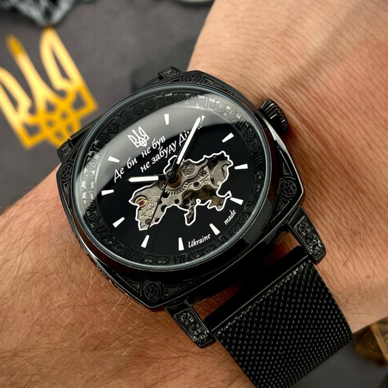 Мужские часы Awarder 021 Де би не був All Black Mesh механика с автоподзаводом