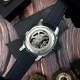 Чоловічий механічний годинник Awarder 021 Де би не був Silver-Black з автопідзаводом та шкіряним ремінцем