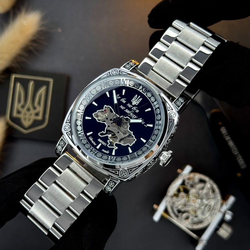Мужские механические часы Awarder 021 Де би не був Silver Steel с автоподзаводом